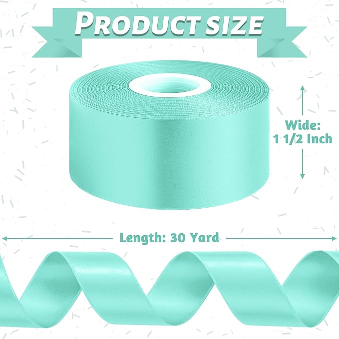1 1/2In 30Yards Mint Blue Ribbon - Image 2