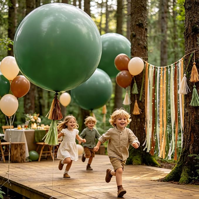 5Pcs Sage Green Big Balloons 36 Inch, Round Large Latex Party Balloons - Image 7