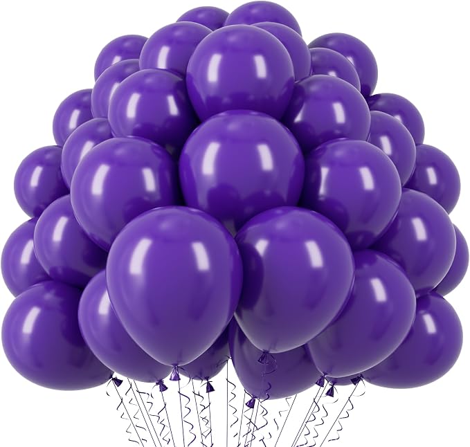 Voircoloria 110pcs Dark Purple Deep Purple Latex Party Balloons, 12inch | by Voircoloria