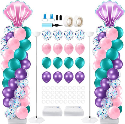 Kasyat 2 Set Mermaid Balloon Column Stand Kit Adjustable Mermaid Balloon arch by Kasyat
