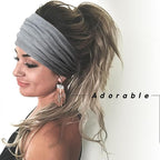 DRESHOW Wide Headbands for Women Elastic Turban Hair Bands Boho Head Bands for Women's Hair Non-Slip Yoga Workout Hairband Girls Accessories 4 Pack