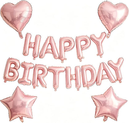Pink Birthday Decorations by WEIKA