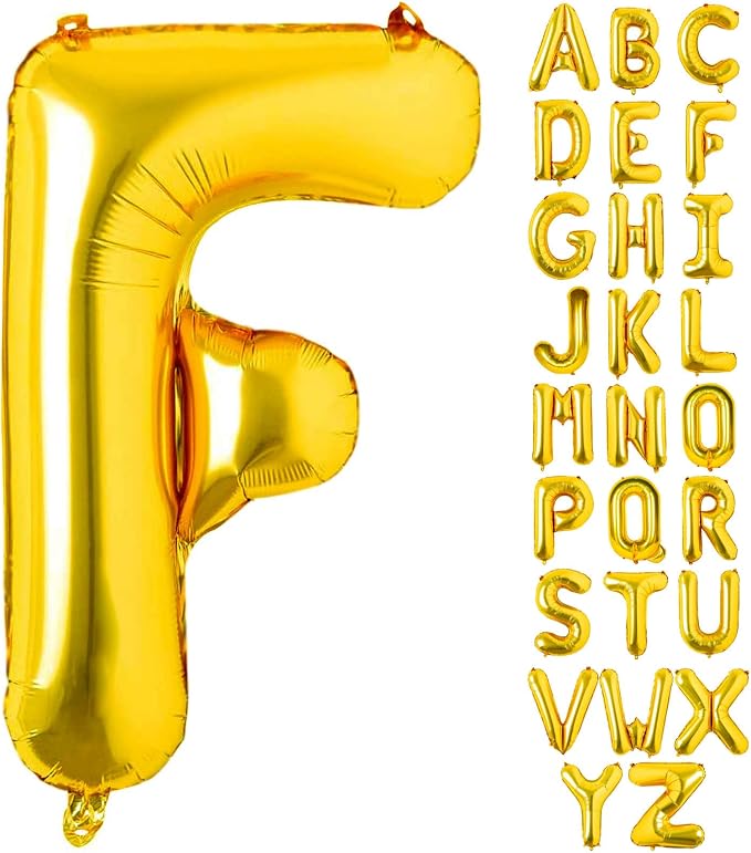 Lovoir 40 Inch Large Gold Letter F Balloons Big Size Jumbo Mylar Foil Helium by Lovoir