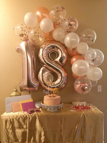 Number 8 Balloons 40 Inch for 8 18 Birthday Party Decorations, Rose Gold | - Image 5