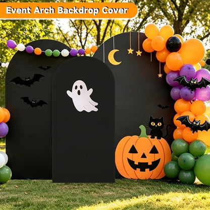 Hemmotop Stretchy Black Arch Backdrop Cover Set of 3-7.2ft, 6ft | Wrinkle-Free - Image 6