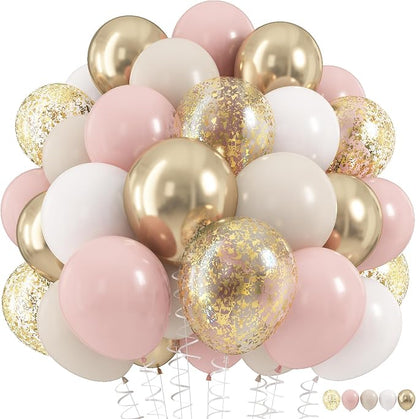 Dusty Pink and Gold Balloons Set by HILAVO