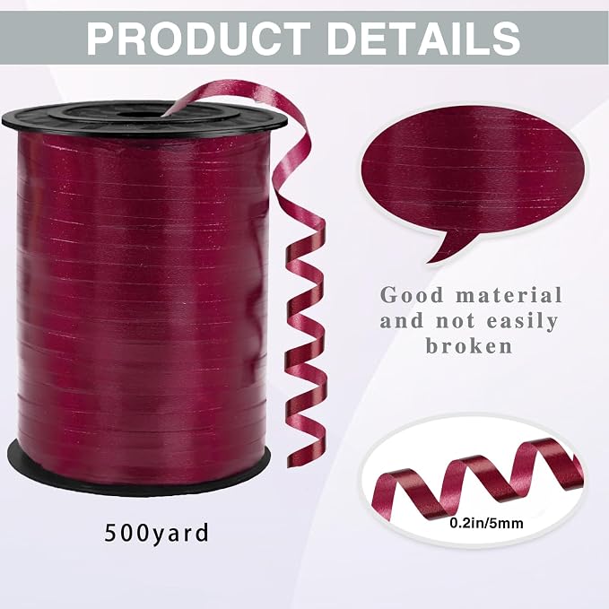 500 Yards Curling Ribbon, 1/5 Inch Shiny Ribbon, Balloon String, Party - Image 2