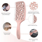 FRAMAR Professional Vented Hair Brush – Curved Hair Brush For Blow Drying, Wet Paddle Brush For Hair, Vent Brush For Blow Drying, Wet Hairbrush For Women – Heat Resistant - Champagne