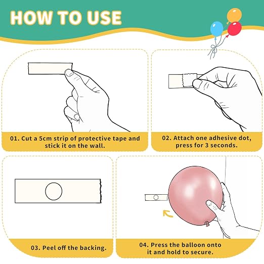 Wall-Safe Balloon Glue Dots Set, No Residue Decoration Kit - Image 3