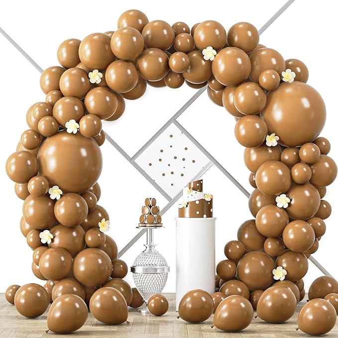Voircoloria 90pcs Brown Balloons Garland Arch Kit, 18 12 10 5 Inch | by Voircoloria