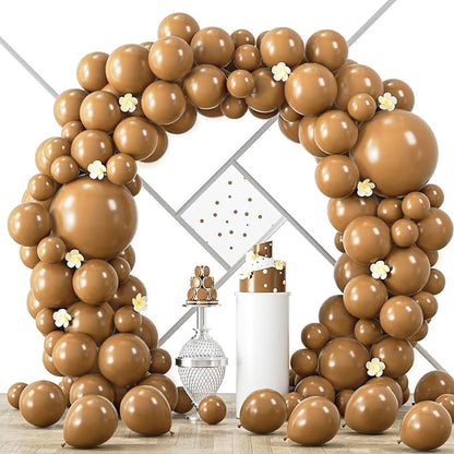 Voircoloria 90pcs Brown Balloons Garland Arch Kit, 18 12 10 5 Inch | by Voircoloria