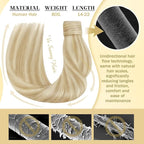 Ve Sunny Hair Extensions Ponytail Real Human Hair Wrap Around Clip in Ponytail Hair Extensions Straight Extensions Human Hair for Women Strawberry Honey Blonde Highlights Bleach Blonde 16inch 80G