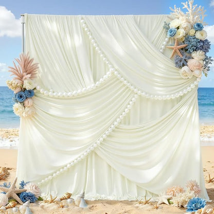 60ft×12ft Ivory Backdrop Curtain - Image 8