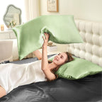 INFIIXSO Mulberry Silk Pillowcase for Hair and Skin, Silk Pillow Cases Queen Size with Hidden Zipper 20"x30", Extraordinary Smooth and Soft Cooling Pillow Cases for Hot Sleepers(Sage Green, 1 Pack)