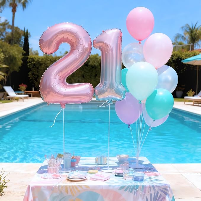 Pastel Pink Purple Teal Balloons - Image 7