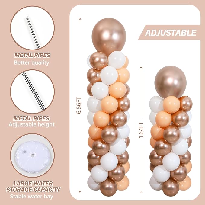 Champagne Gold Balloon Column Stand Kit 2 Sets - Image 4