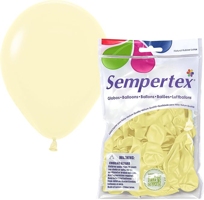 Sempertex Round Pastel Matte Yellow Balloons, 5 Inch, Graduation, Baby Shower by Sempertex