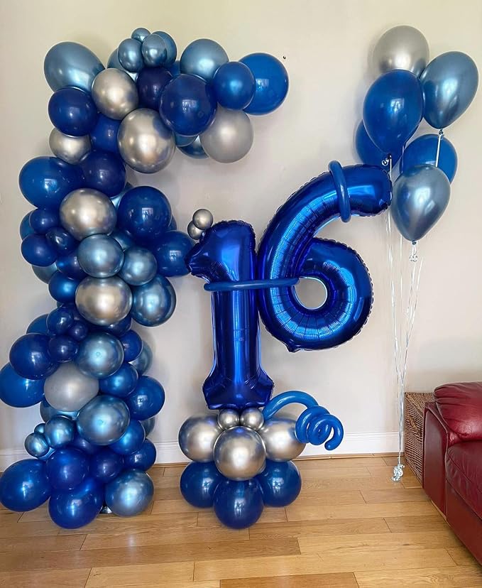 40 Inch Navy Blue 16 Number Balloons Giant Jumbo Huge 16 or 61 Foil Mylar - Image 5