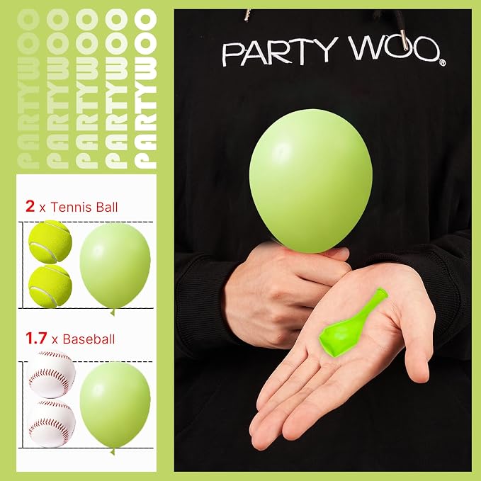 PartyWoo Lime Green Balloons 50pcs Small Mini Neon Balloons 5 Inch | Graduation - Image 3