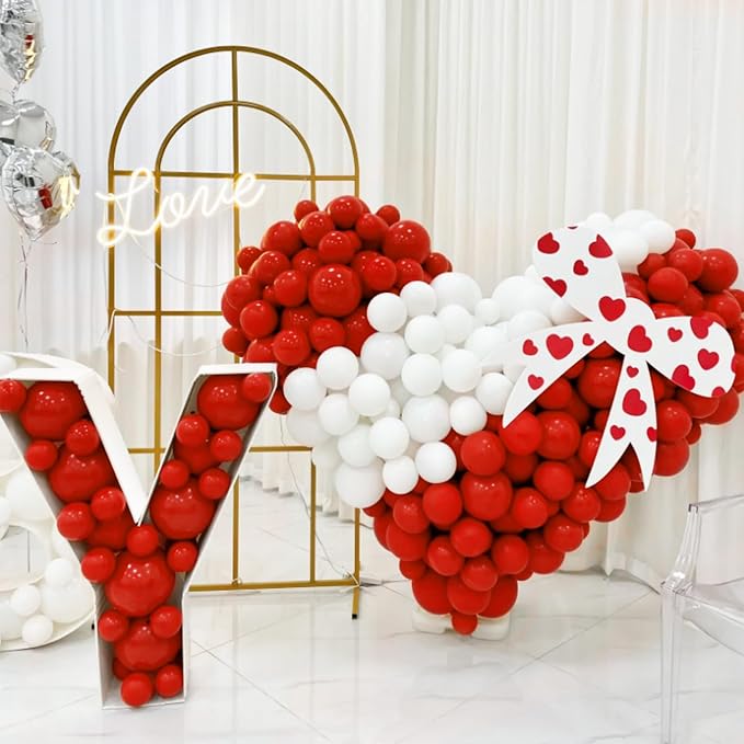 100pcs Red and White Balloons 12 Inch Thickened Latex Red White Balloons - Image 5