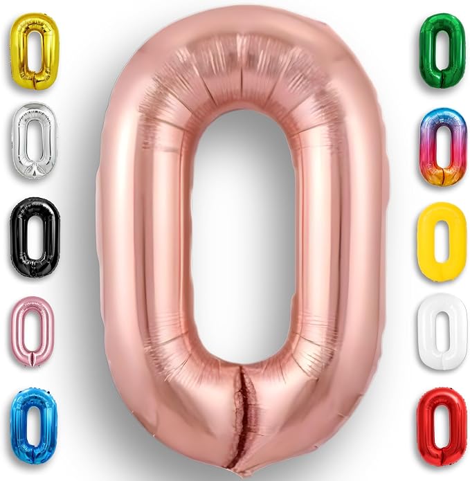 Rose Gold Number Balloon 0 Mylar Foil Balloons 40 inch by Unknown