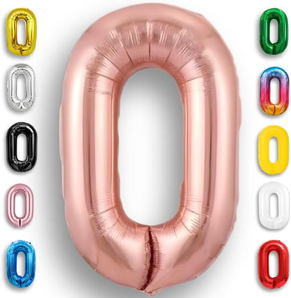 Rose Gold Number Balloon 0 Mylar Foil Balloons 40 inch by Unknown