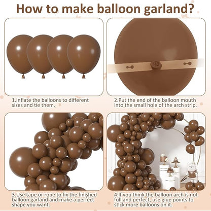 164Pcs Brown Balloons Garland Arch Kit Different Sizes | 18 12 10 5 inch Dark - Image 7