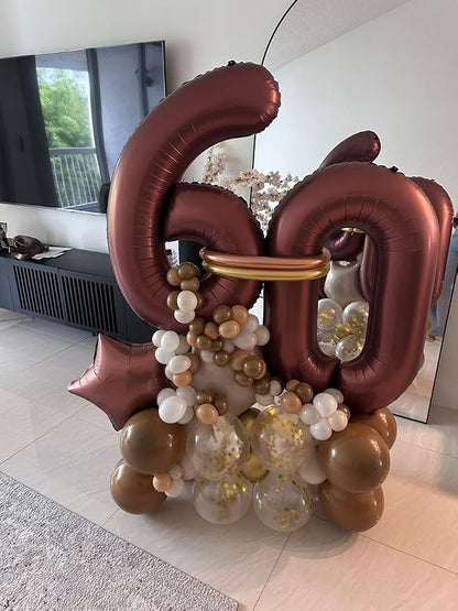 Number 5 Balloons 40 Inch Coffee Brown Balloon - Image 2