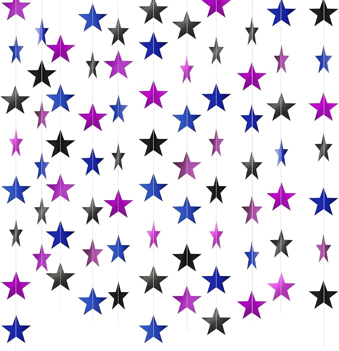Patelai Glitter Star Garland Banner 2026 Graduation Decor 130 Feet Star Hanging by Patelai