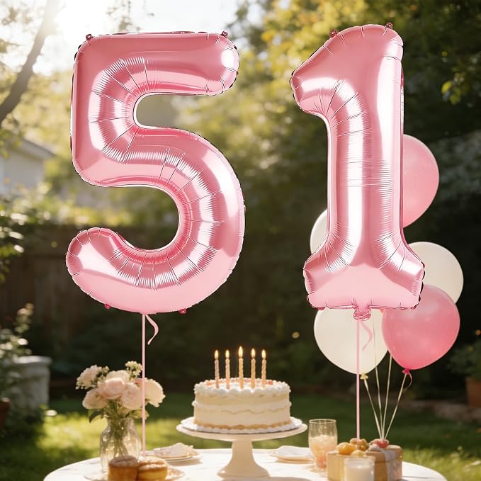 40 Inch Number 51 Balloons for 51st Birthday Party Decorations, 0-100 Jewelry - Image 3