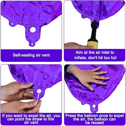 TONIFUL Orange Purple Balloons 2 Set 16 Inch A-Z Custom Alphabet Banner | 52 - Image 3
