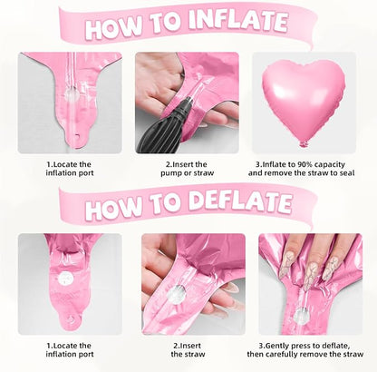Pink Purple Black Heart Balloons - Image 4