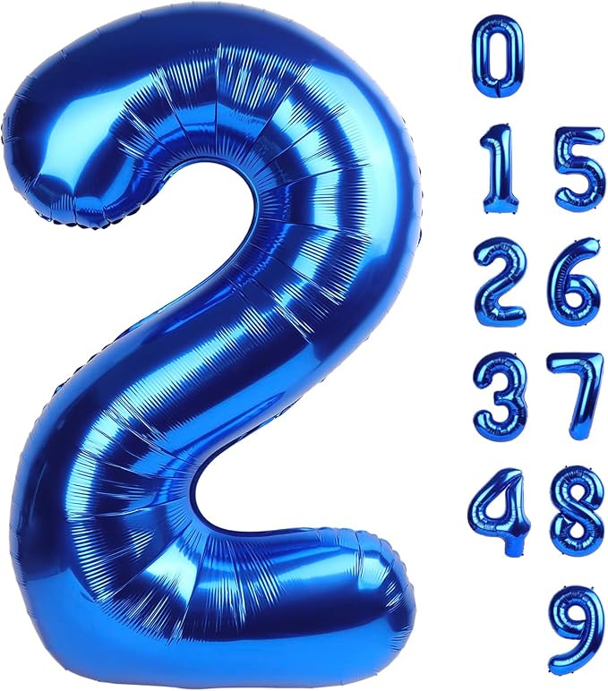 Number Balloons Navy Blue Number 2 by Mluchee