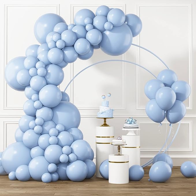 RUBFAC Pastel Blue Balloons Different Sizes 105pcs 5/10/12/18 Inch by RUBFAC