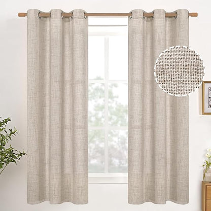 YoungsTex Natural Linen Curtains 38 Inch Width by YoungsTex