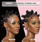 Goiple Edge Control Wax for Women Strong Hold Non-greasy Edge Smoother Strawberry Scent (4oz Edge Control Wax + Edge Brushes*2 + Pink Elastic Bands*2)