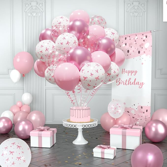 Patimate Pink Bow Balloons Set - Image 7