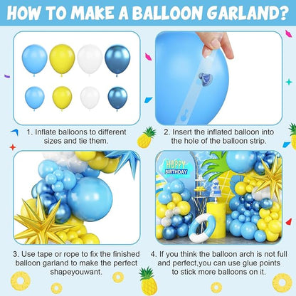 Yellow Blue Clear Balloon Arch Kit - Image 7