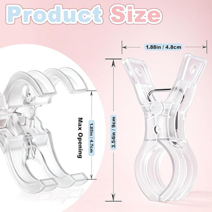 10 Pack Clear Backdrop Clips for Balloon Arch, 3.5" Spring Clamps | No-Slip Grip - Image 2
