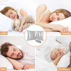Silk Pillowcase for Hair and Skin, 2 Pack 100% Mulberry Silk Pillowcase 25 Momme, 600 Thread Count, Both Side Pure Silk Pillow Cover with Hidden Zipper (Gray, Queen 20''×30'')