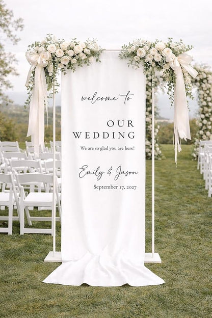 Personalized Fabric Wedding Welcome Sign, Linen Wedding Welcome Sign Cotton by Custom