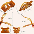 Velscrun Flat Hair Clips for Women Girls, 12 Pack Lay Flat Claw Clips, Large Side French Duck Billed Hair Jaw Claw Clip for All Hair Types, Work Daily Trendy Fashion Styling Gifts Hair Clip Tortoise