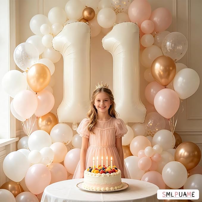 40 Inch Beige Number 10 Balloons - Image 3