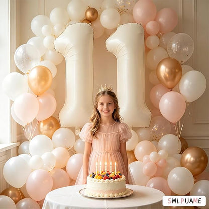 40 Inch Beige Number 10 Balloons - Image 3