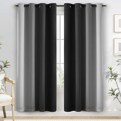 Yakamok 100% Blackout Curtains Ombre Black Curtains - Image 2