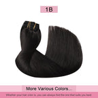 Pro2.0 Clip in Hair Extensions Real Human Hair 120g Thick 7pcs Color #1B Natural Black Remy Real Human Hair Extensions Clip ins 14inch Seamless Double Weft for Women（#1B-14inch）