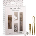 Frenchies French Twist Hair Pin, Velvet Coated Extra Soft French Hair Pins for Women, Wedding, Updo Extensions, or Wig, 6 Pearls + 6 Crystals, 20 Count (10 Lrg, 10 Sm), Blond