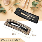 Rhinestone and Crystal Hair Clips 2-Pack, Sparkly Barrettes & Elegant Bling Accessories for Women & Girls(Set8)