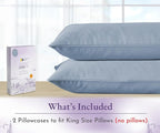 California Design Den King Size Pillowcases Set of 2-1000 Thread Count Sateen, Soft and Thick 100% Cotton King Size Pillow Covers, Durable - Blue