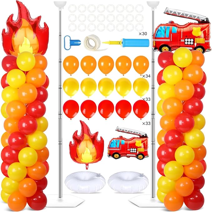 2 Sets Fire Party Balloon Column Stand Kit by Naozinebi